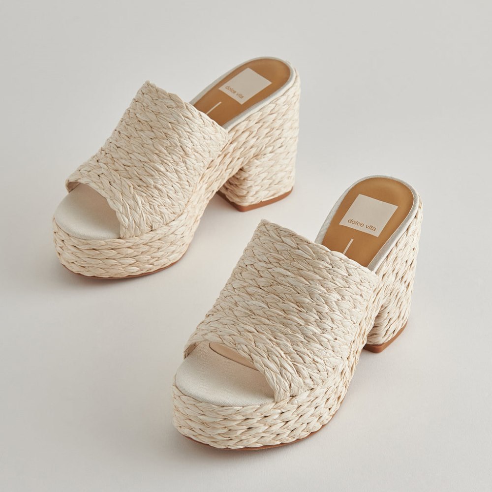 Dolce Vita Elora Heels Off White Raffia Dolce Vita Elora Heels Off White Raffia