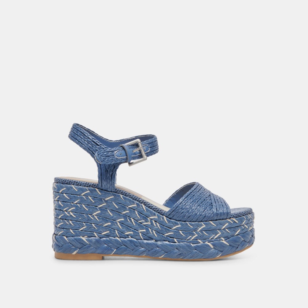 Dolce Vita Tiago Wedges Blue Raffia Dolce Vita Tiago Wedges Blue Raffia