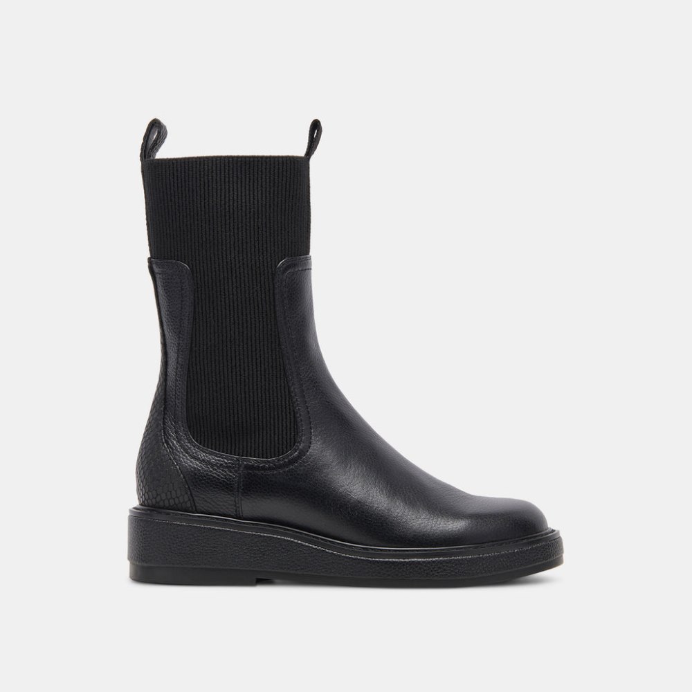 Dolce Vita Elyse H2o Wide Boots Black Leather