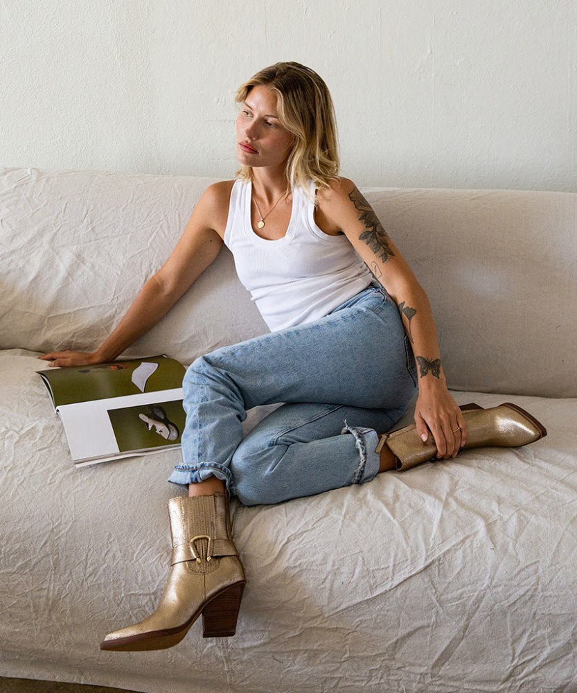 Dolce Vita Bounty Boots Rose Gold Distressed Leather