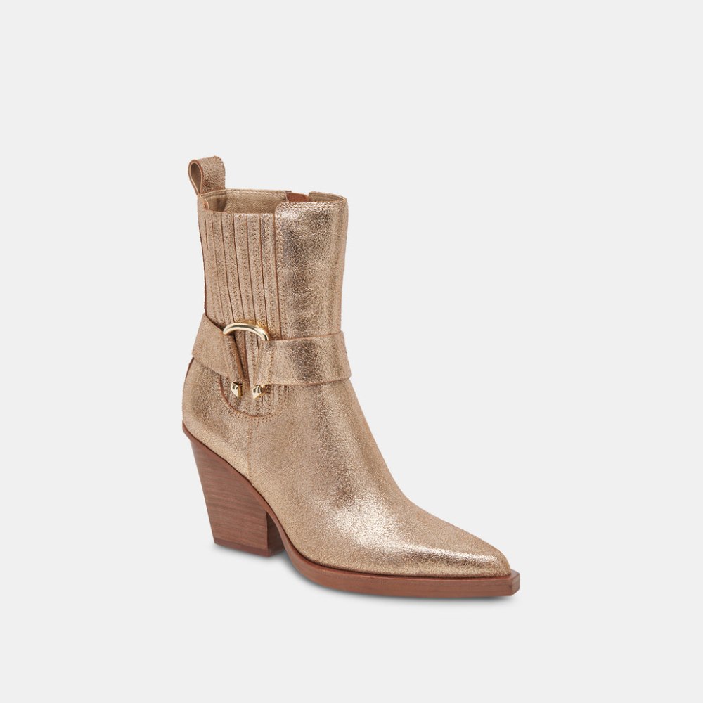 Dolce Vita Bounty Boots Rose Gold Distressed Leather