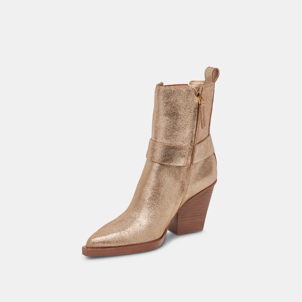 Dolce Vita Bounty Boots Rose Gold Distressed Leather