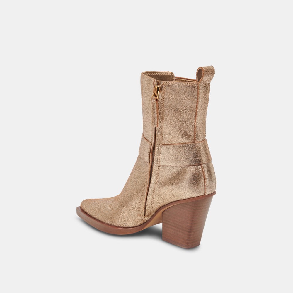 Dolce Vita Bounty Boots Rose Gold Distressed Leather