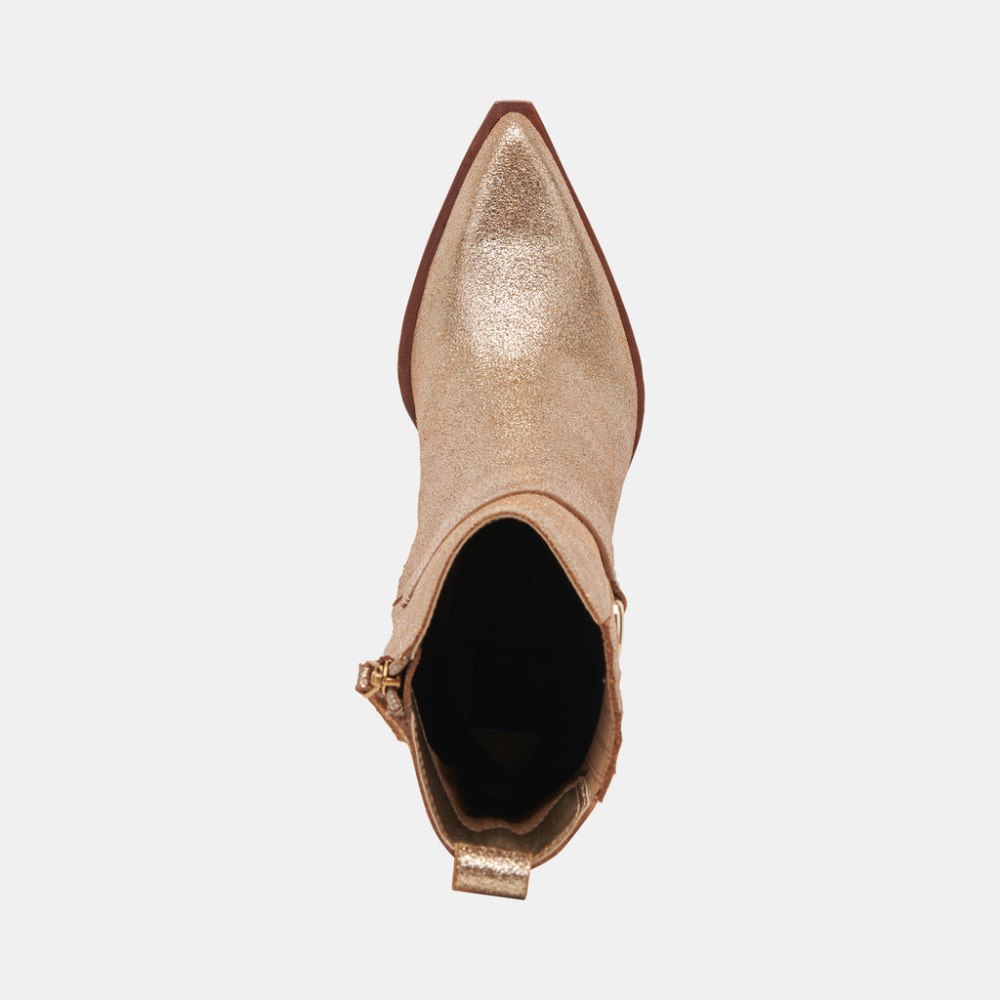 Dolce Vita Bounty Boots Rose Gold Distressed Leather