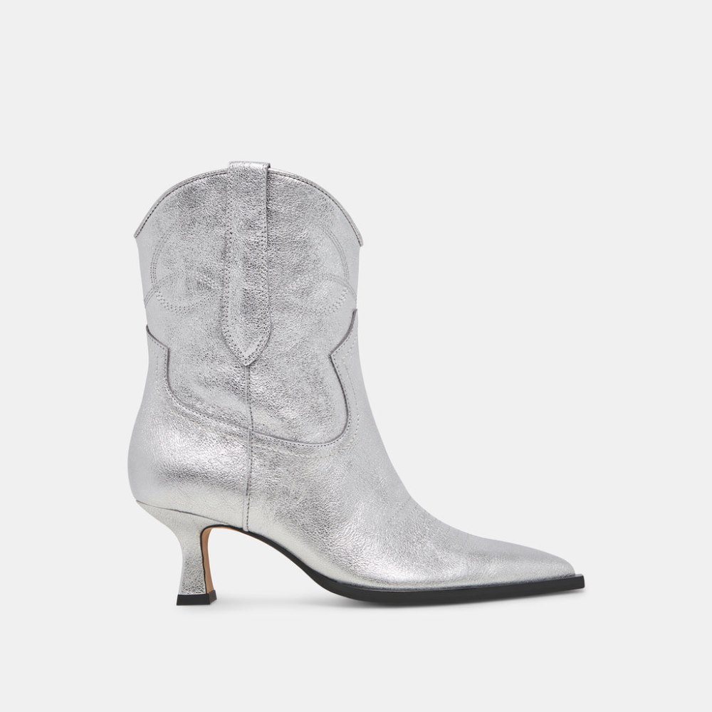 Dolce Vita Angel Booties Silver Metallic Leather Dolce Vita Angel Booties Silver Metallic Leather
