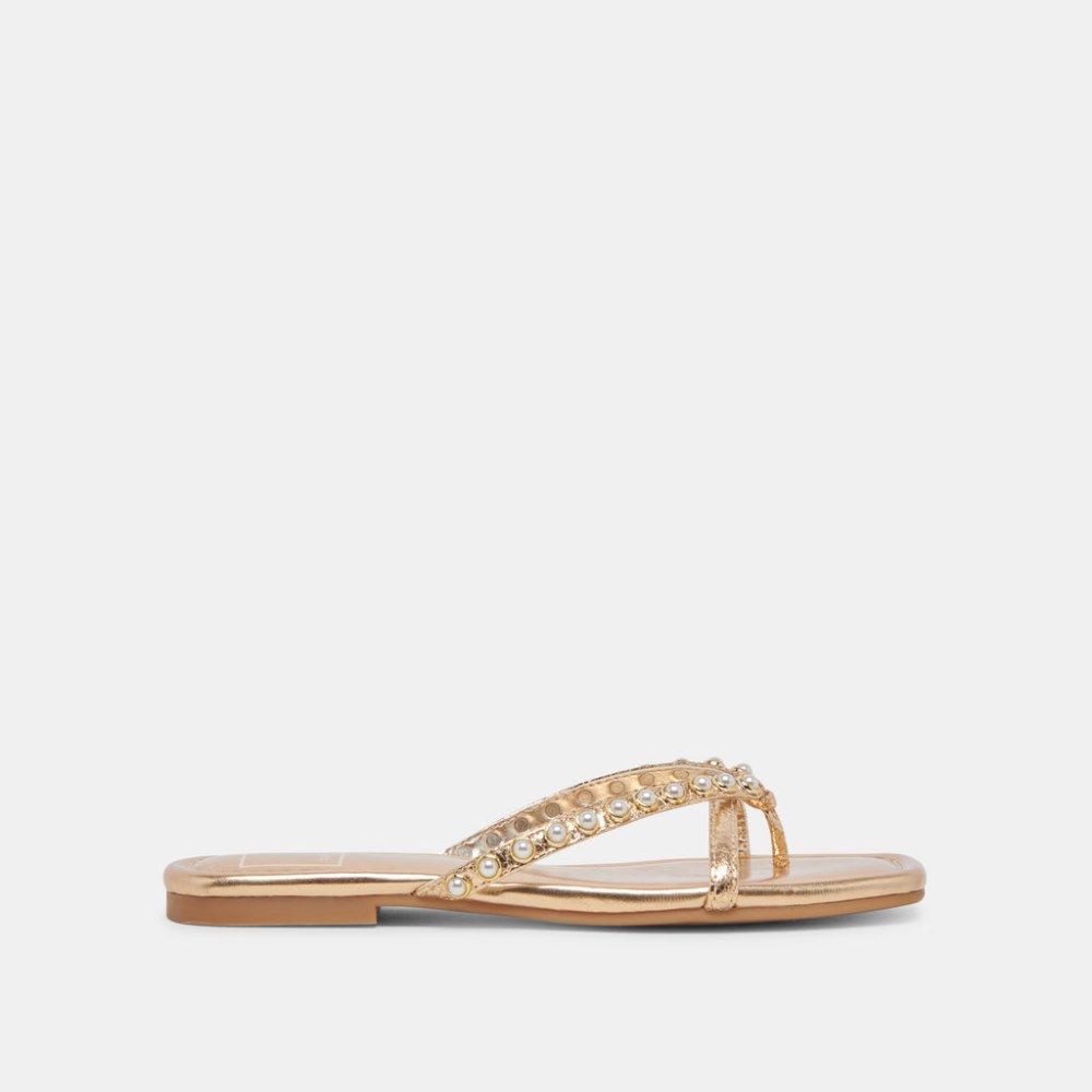 Dolce Vita Lucca Pearl Sandals Gold Pearls