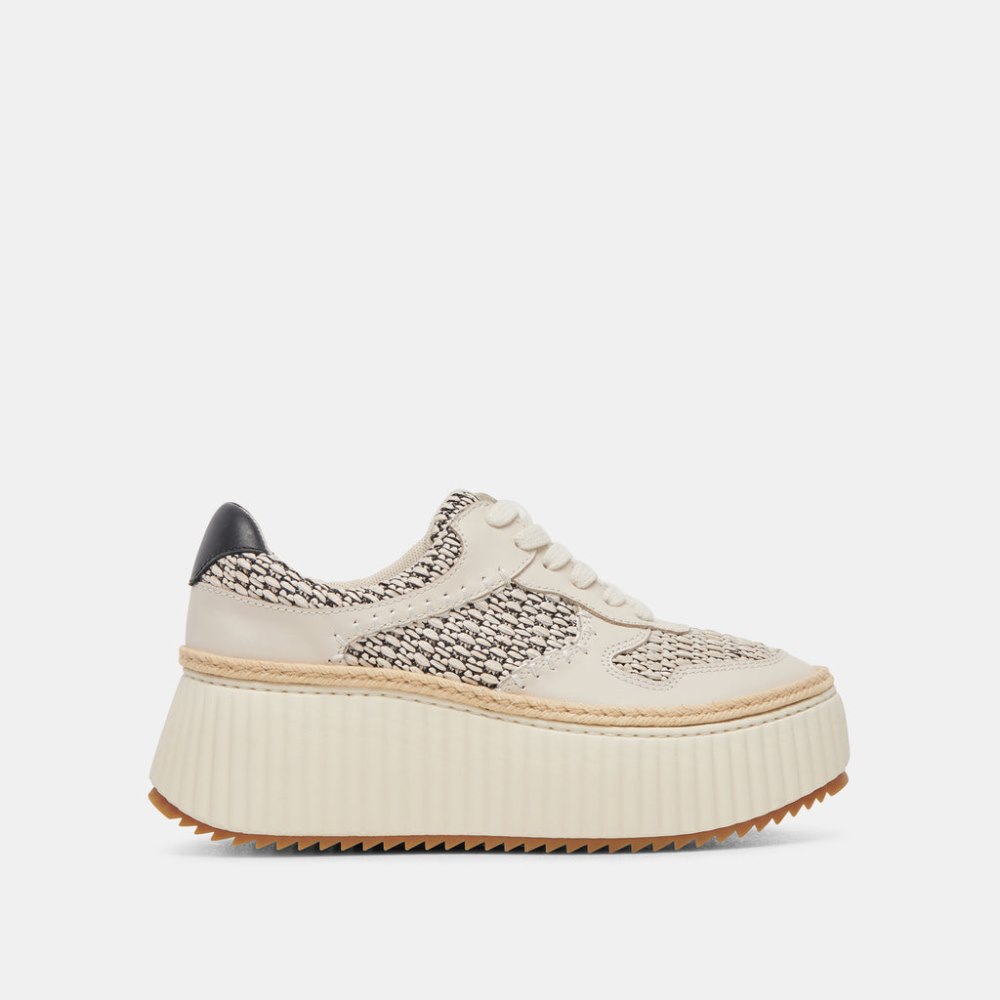 Dolce Vita Dandi Sneakers Black Natural Raffia Dolce Vita Dandi Sneakers Black Natural Raffia