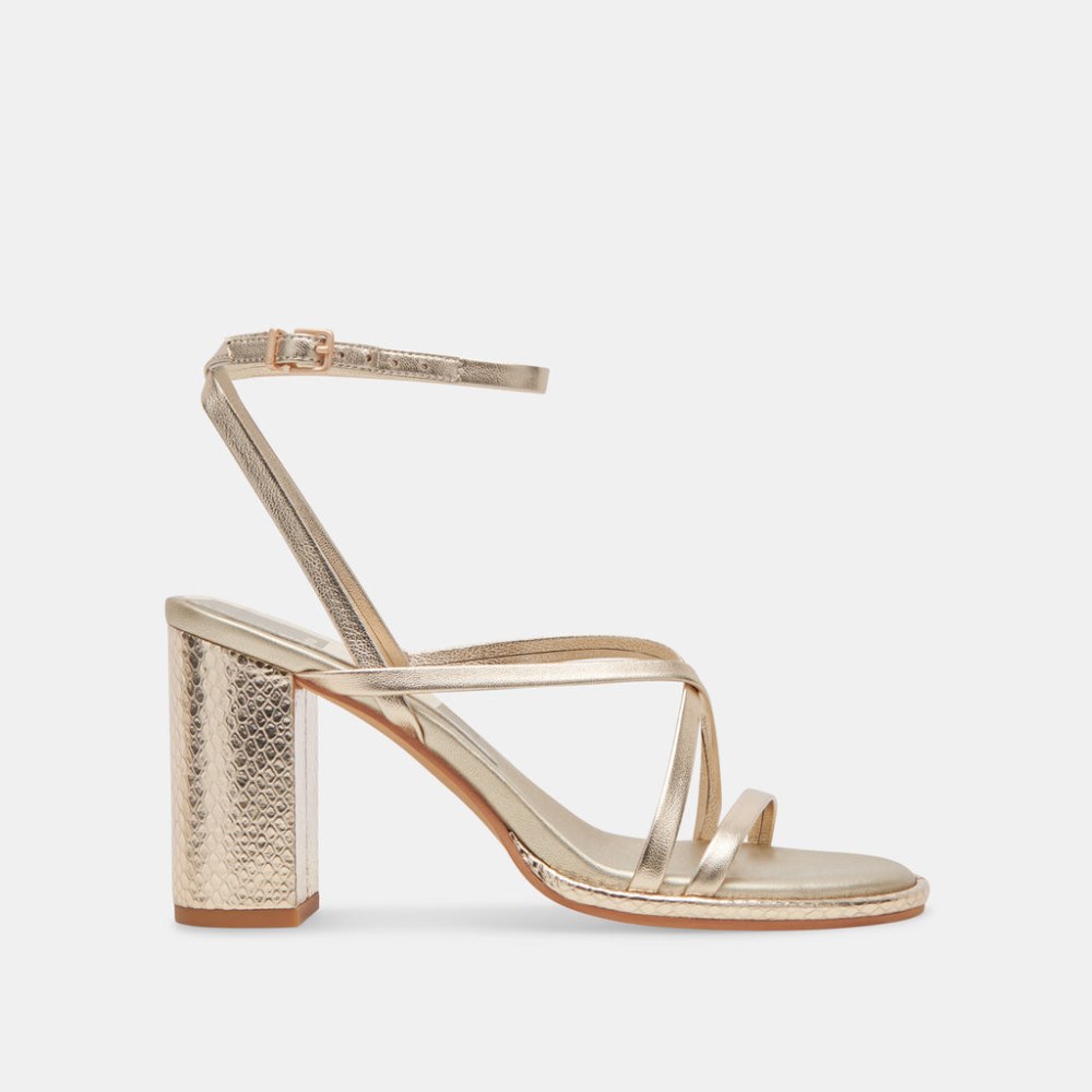 Dolce Vita Barly Heels Light Gold Metallic Leather Dolce Vita Barly Heels Light Gold Metallic Leather