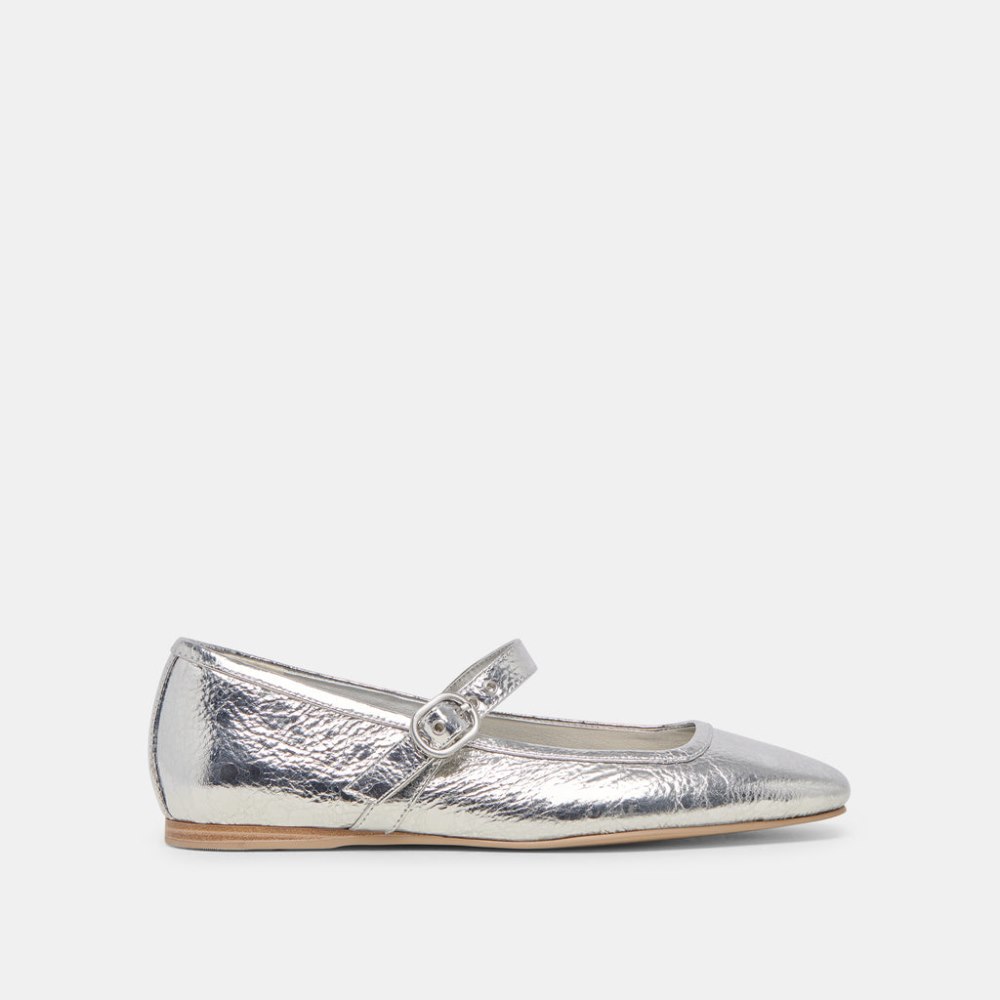 Dolce Vita Rodni Ballet Flats Silver Distressed Leather