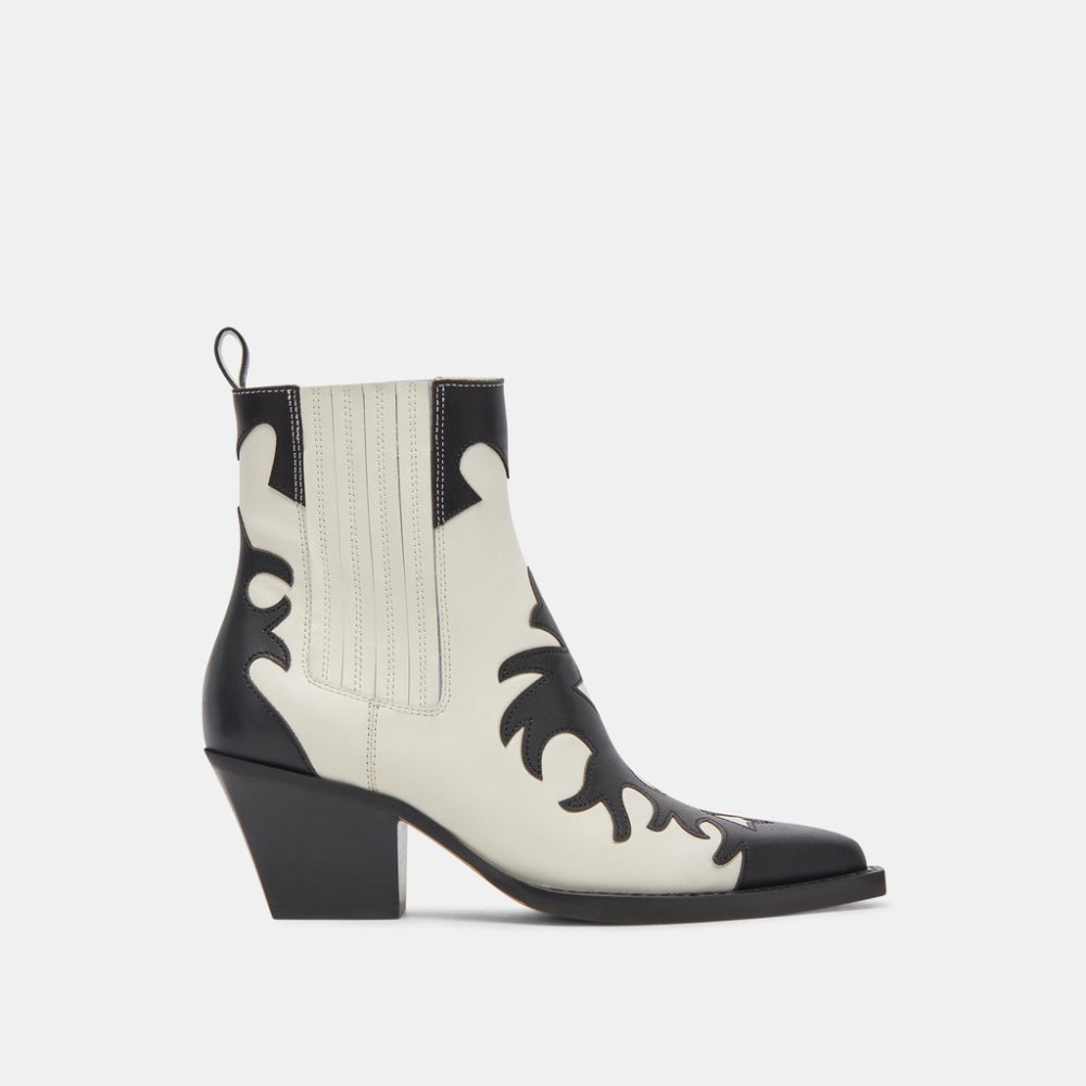 Dolce Vita Renia Boots Black White Leather Dolce Vita Renia Boots Black White Leather