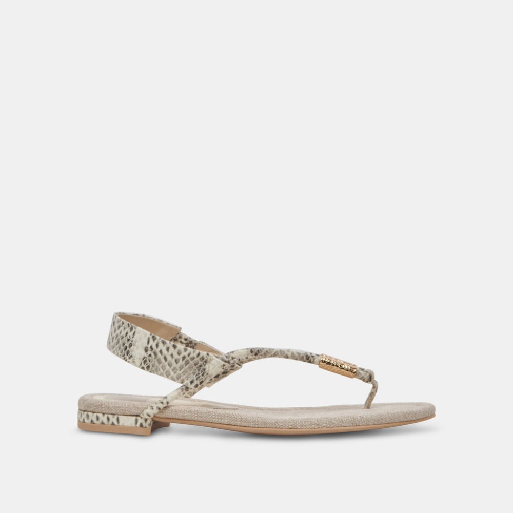 Dolce Vita Bacey Sandals Grey White Embossed Stella