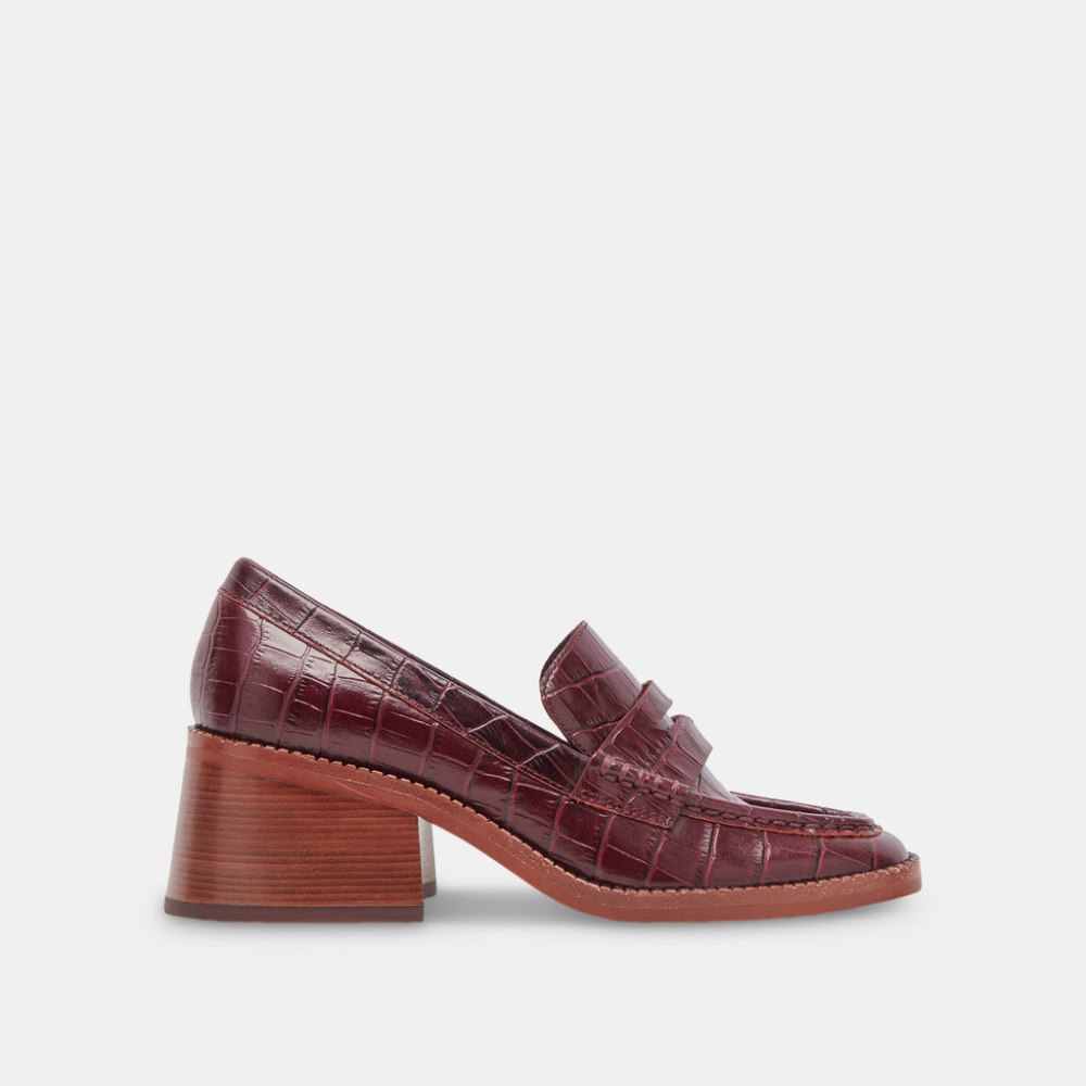 Dolce Vita Talie Loafers Cabernet Embossed Leather