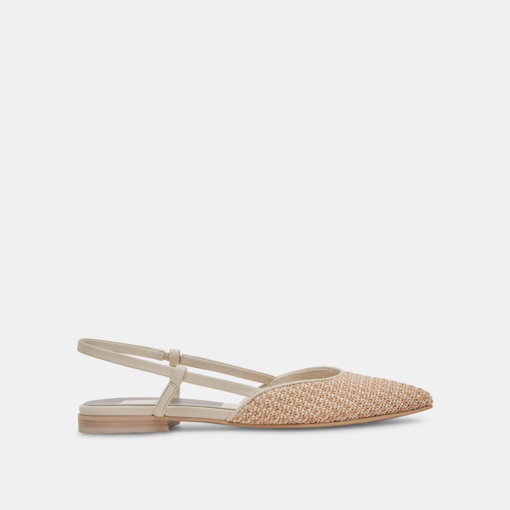 Dolce Vita Narah Flats White Natural Raffia Dolce Vita Narah Flats White Natural Raffia