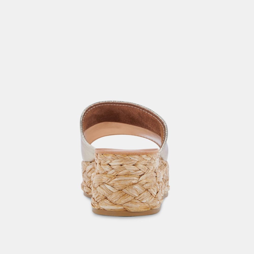 Dolce Vita Pablos Sandals Light Gold Metallic Leather