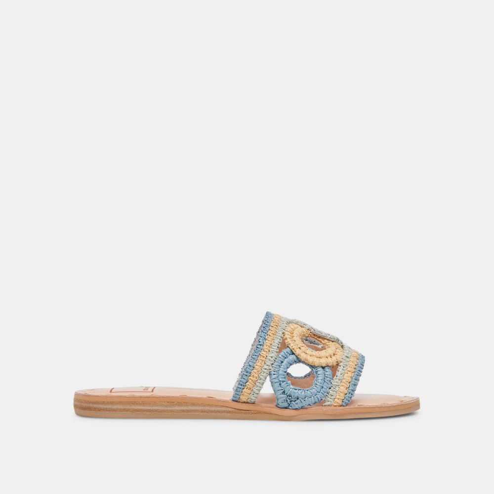 Dolce Vita Dany Sandals Blue Multi Raffia Dolce Vita Dany Sandals Blue Multi Raffia